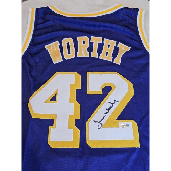 Shirts | James Worthy Autographedsigned Jersey Purple Custom Jersey ...